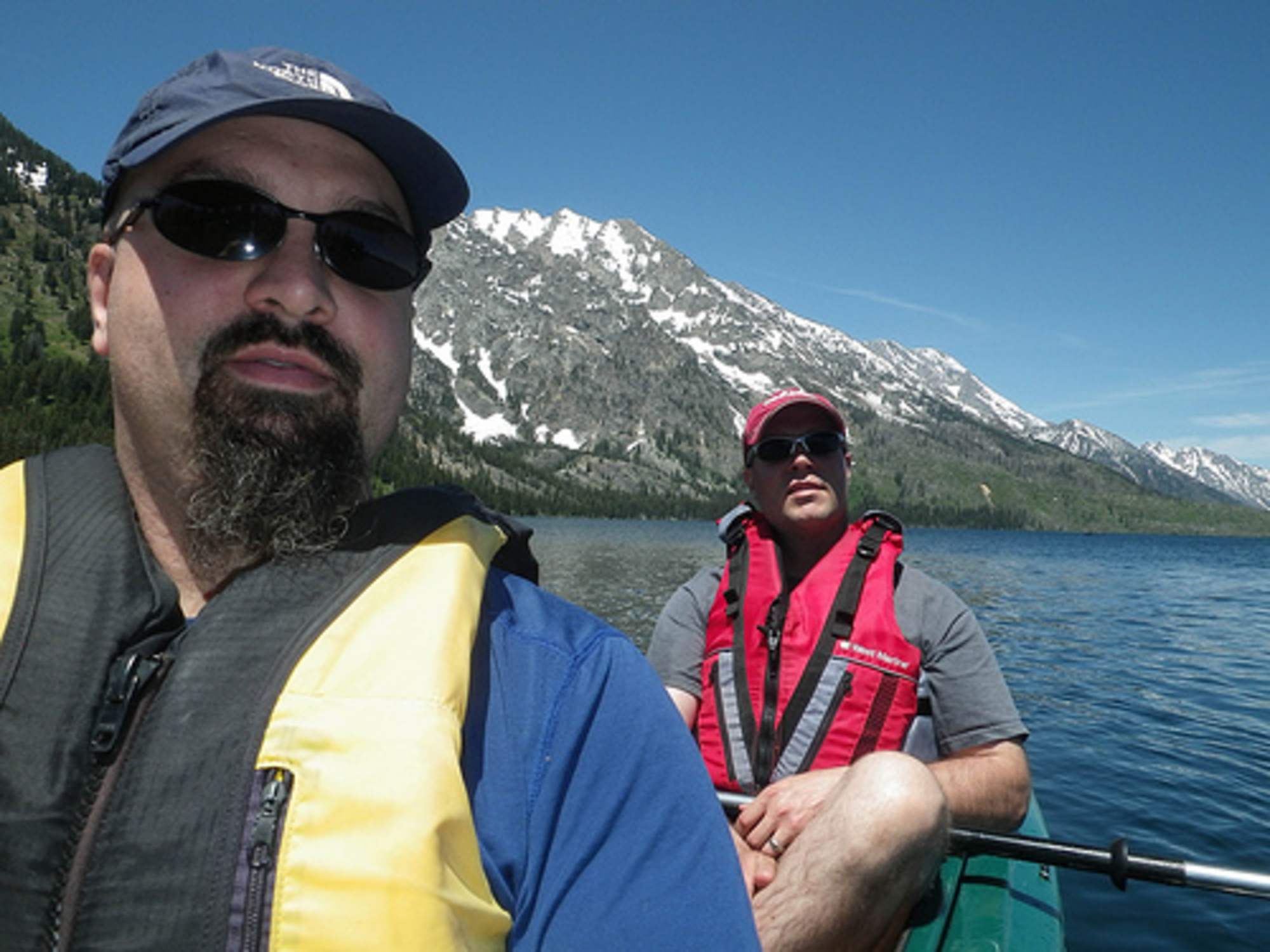 Kayaking on Jenny Lake Dan & Sherree & Patrick