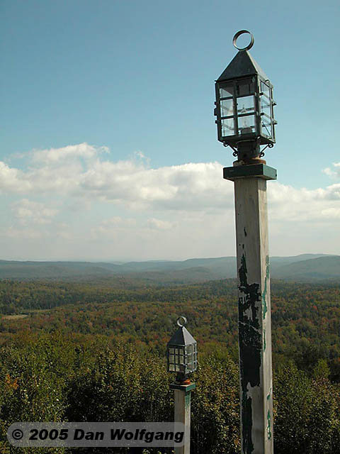 Lantern, Trees and Mountains