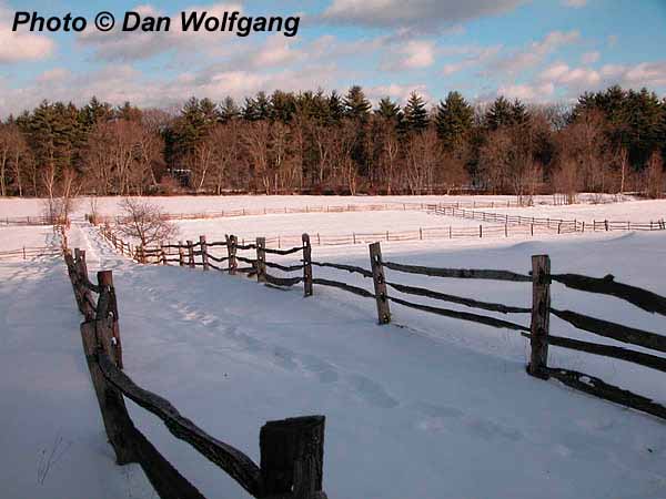 Winter fields at Old Sturbridge Village, MA