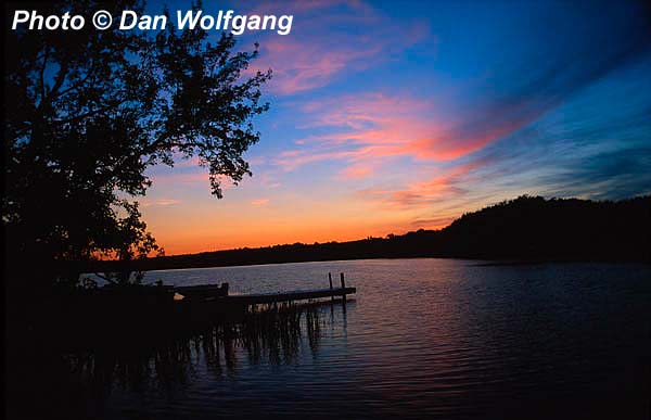 Sunset over Gardner Lake in Connecticut